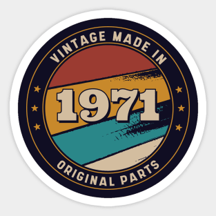 Vintage, Made in 1971 Retro Badge Sticker